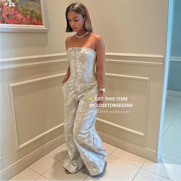 ZARA Printed linen blend jumpsuit 8217/072 - Picture 4 of 14